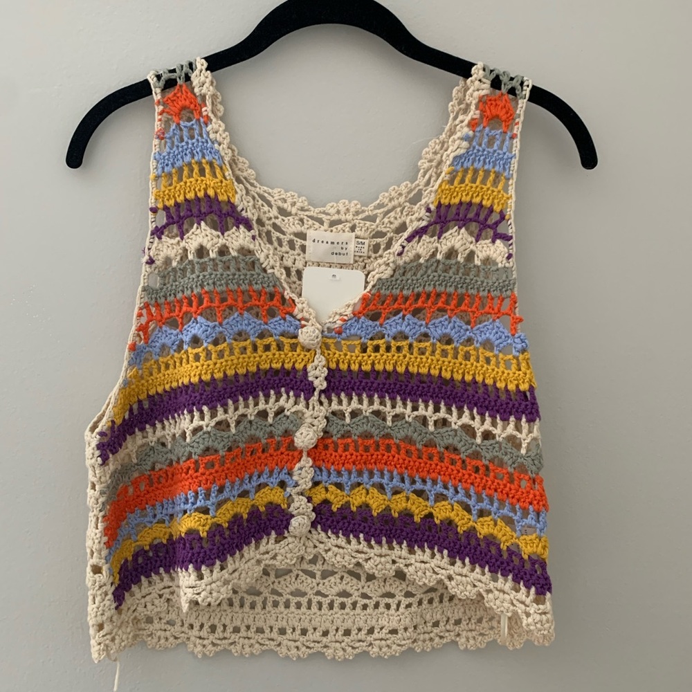 Dreamers Multicolor Crochet Crop Top